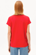 ARMEDANGELS Idaara T-shirt in mars red, made from organic cotton, women's | Sophie Stone