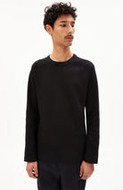 ARMEDANGELS Josuaa waffle long sleeve black from organic cotton men | Sophie Stone