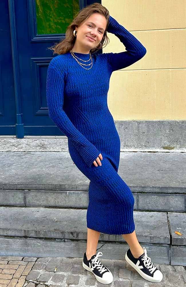 Dedicated Vamlingbo Kleid blau mit Bio-Baumwolle | Sophie Stone