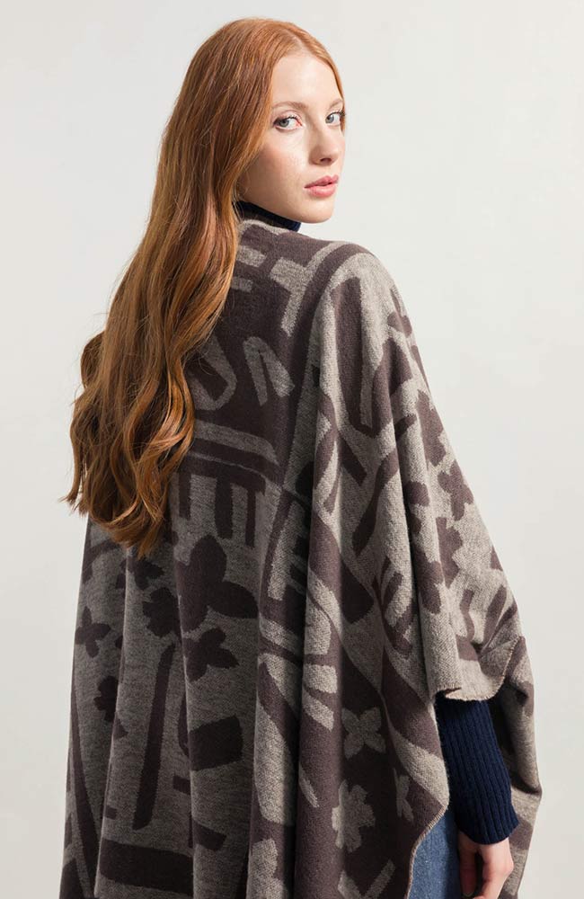 Rifò Creek kimono-mantel bruin van duurzaam gerecycled katoen | Sophie Stone