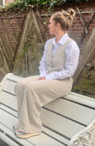 Kings of Indigo Lilian pants in beige, made from 100% linen for women | Sophie Stone