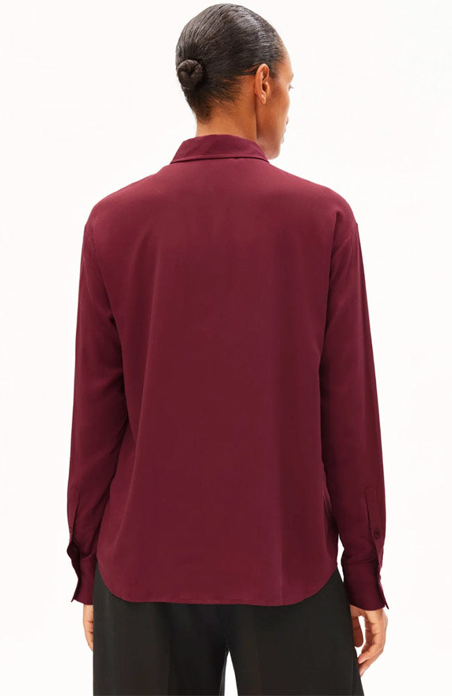 ARMEDANGELS Larisaana longsleeve blouse velvet red van Ecovero dames | Sophie Stone