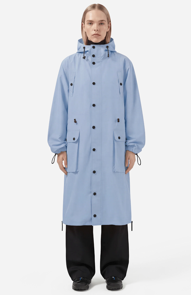 MAIUM Leichter Parka Regenjacke blau recyceltes Polyester Damen | Sophie Stone 