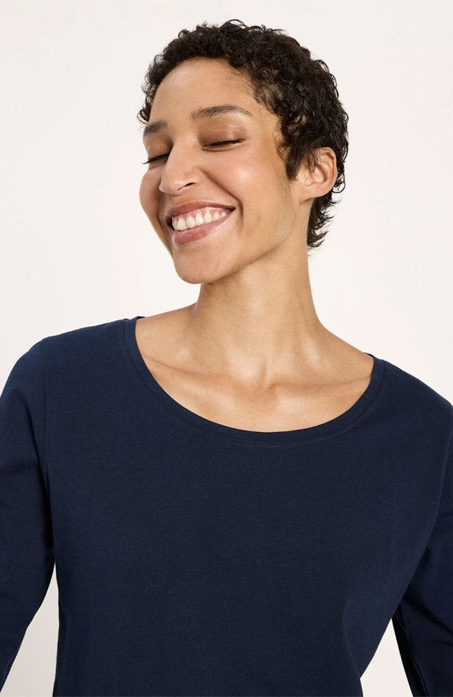 Lanius blauwe longsleeve van bio katoen voor vrouwen | Sophie Stone