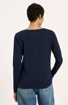 Lanius blauwe longsleeve van biologisch katoen voor dames | Sophie Stone