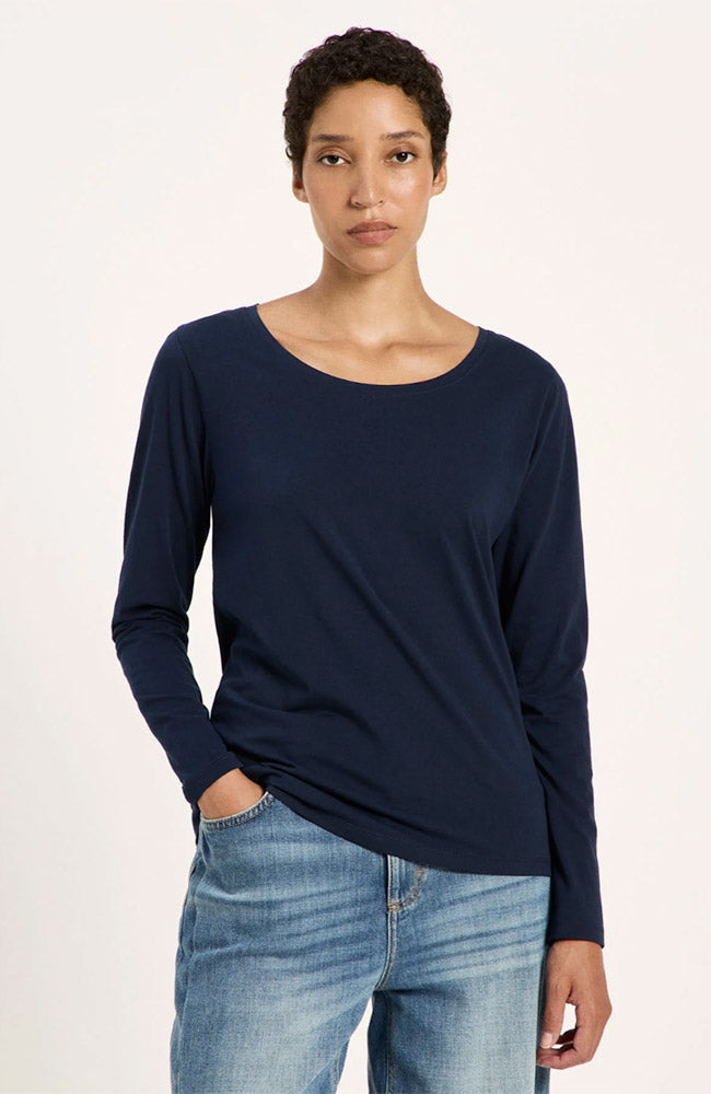 Lanius blauwe longsleeve van bio katoen voor dames | Sophie Stone
