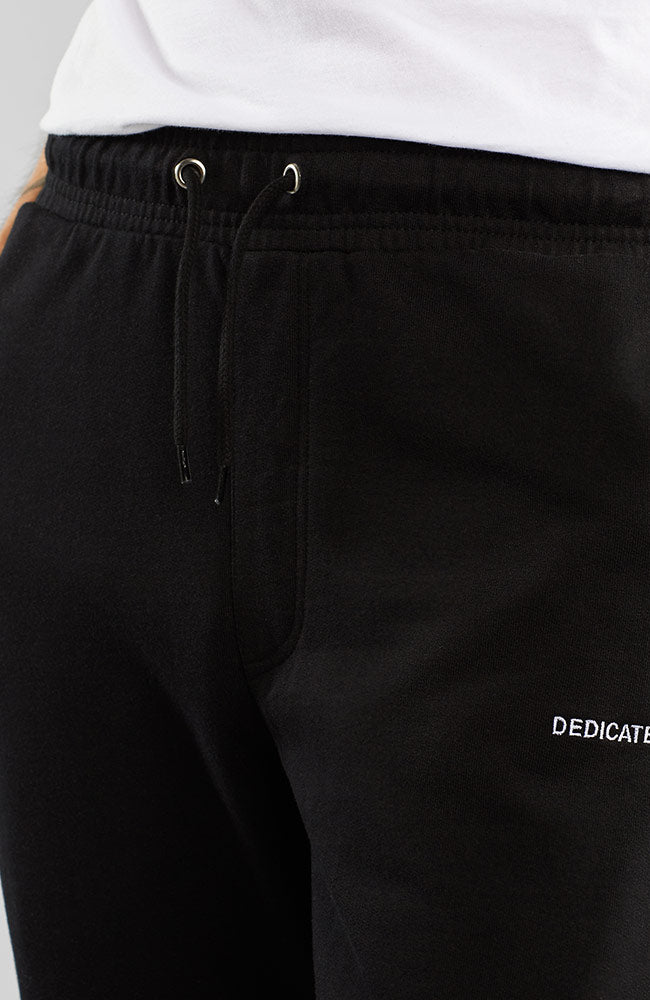 Dedicated Sweatpants lund logo zwart van duurzaam biologisch katoen heren | Sophie Stone