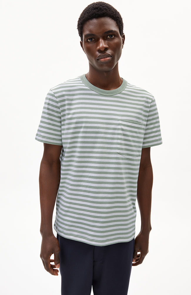 ARMEDANGELS Maarkos pocket stripes t-shirt organic cotton men | Sophie Stone