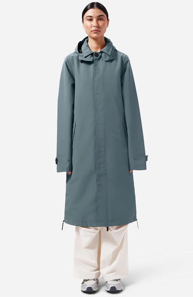 MAIUM raincoat Mac Cartouche blue gray from recycled polyester ladies | Sophie Stone 