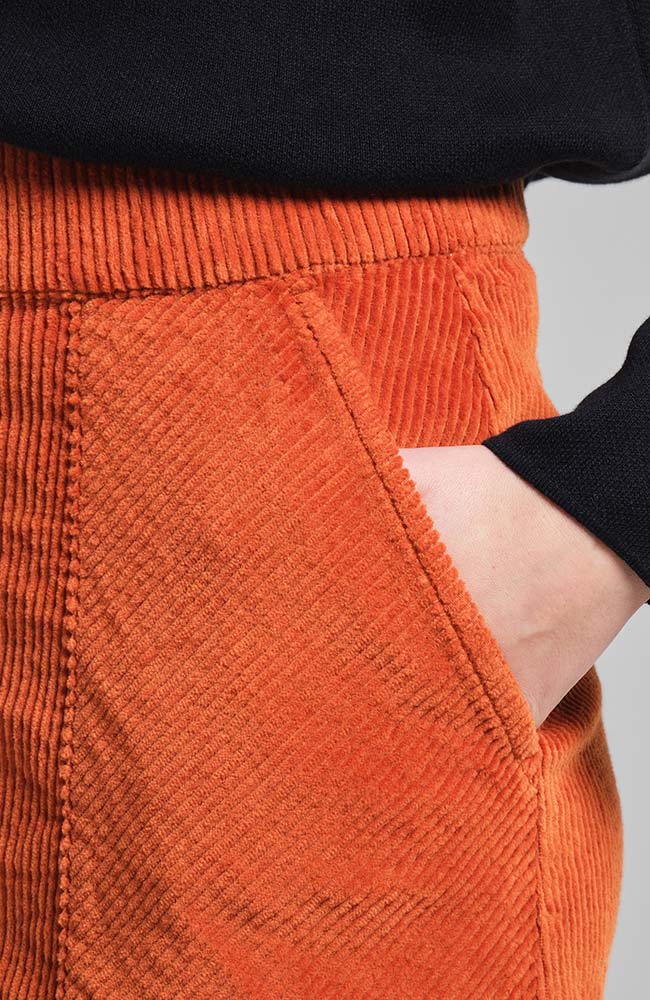 Dedicated Majorna Corduroy skirt orange from more sustainable organic cotton | Sophie Stone