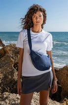 GOT BAG Moon Bag Small Blue Made from Recycled Ocean Plastic for Women | Sophie Stone