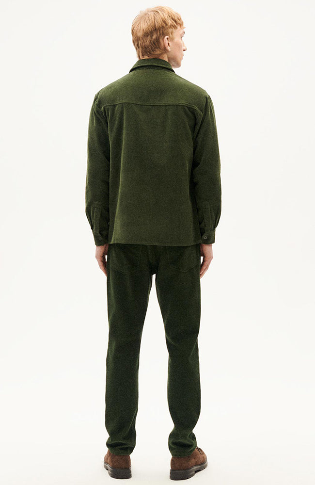 Thinking MuTheo corduroy overshirt green for men | Sophie Stone