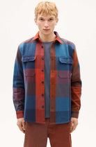 Thinking MU Lucas check overshirt berry man | Sophie Stone