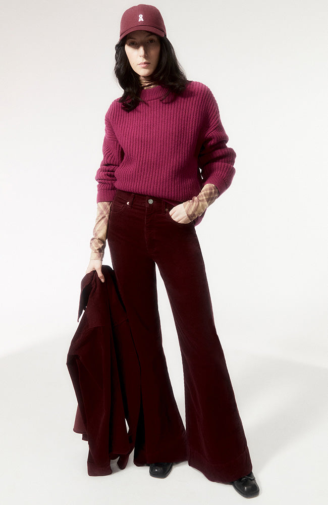 ARMEDANGELS Murliaa corduroy pants cranberry in organic cotton | Sophie Stone