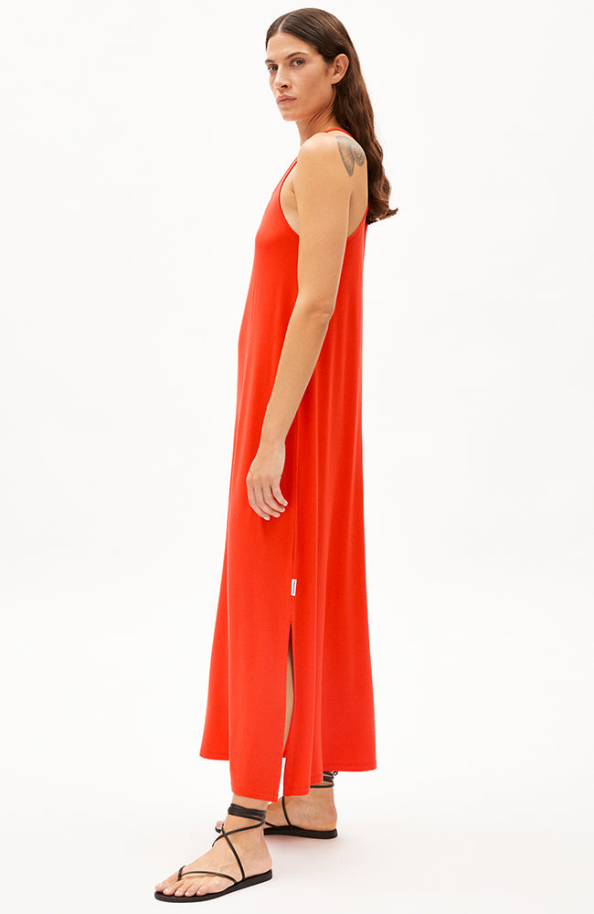ARMEDANGELS Nisaa Litaa jurk poppy red ecovero lenzing | Sophie Stone
