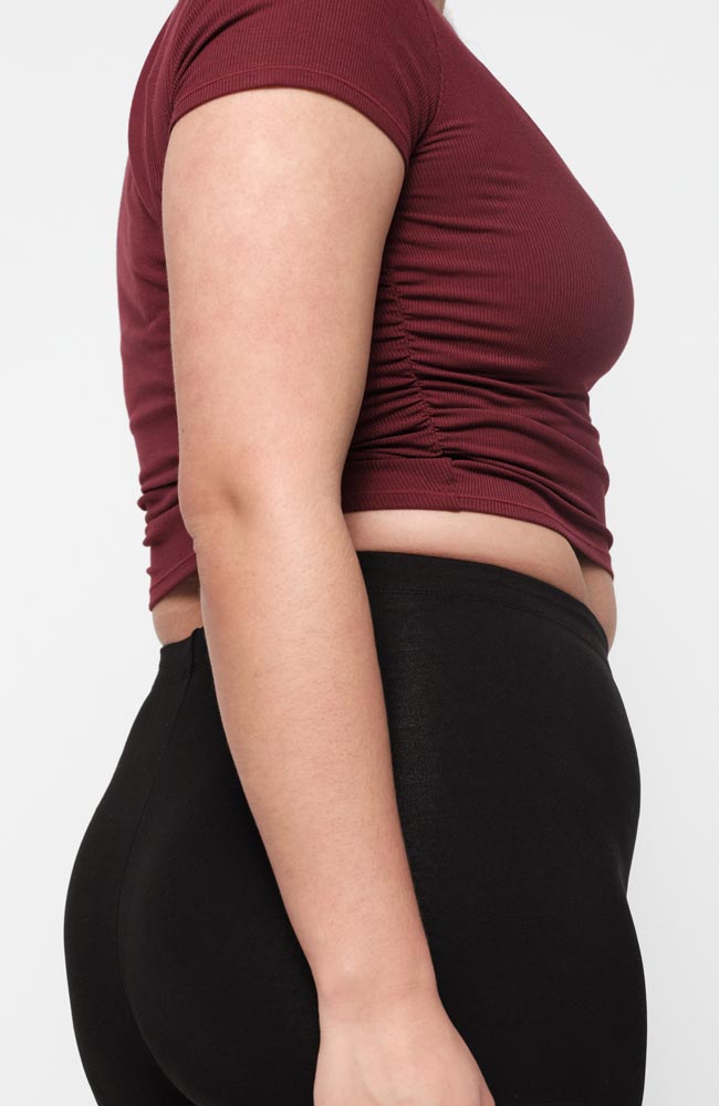 Organic Basics Active rib rushed t-shirt rood van modal voor vrouw | Sophie Stone