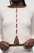 Organic Basics Pointelle Cardigan "Cloud" Made from Organic Cotton for Women | Sophie Stone