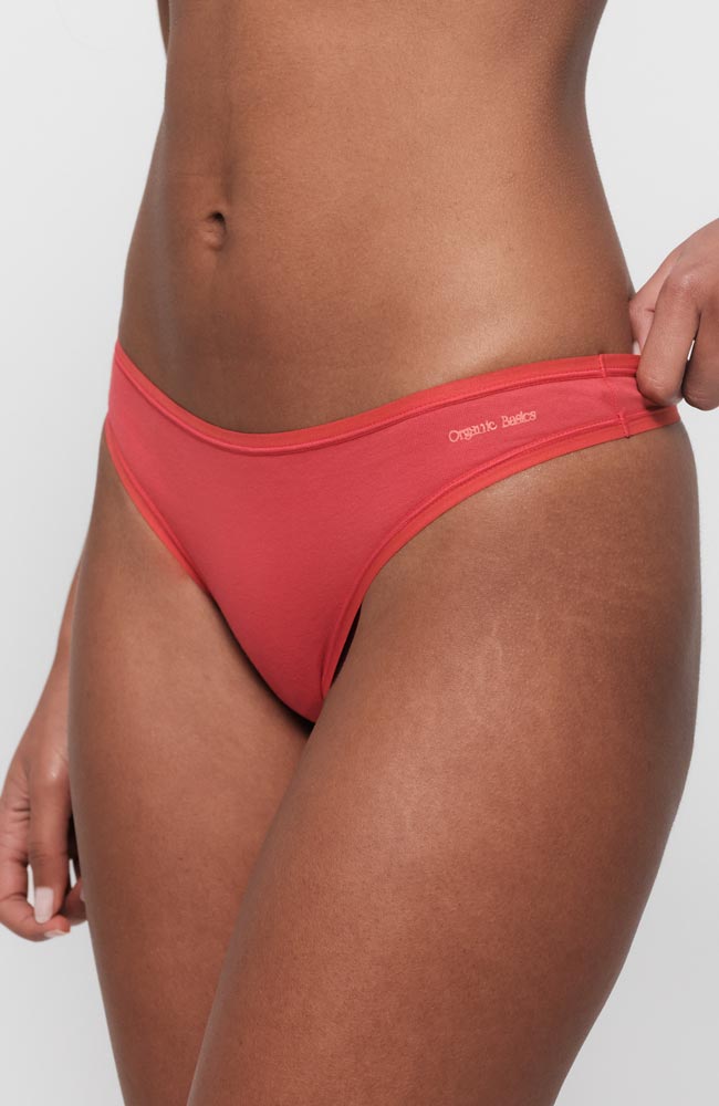 Organic Basics Core string rood van biologisch katoen dames | Sophie Stone