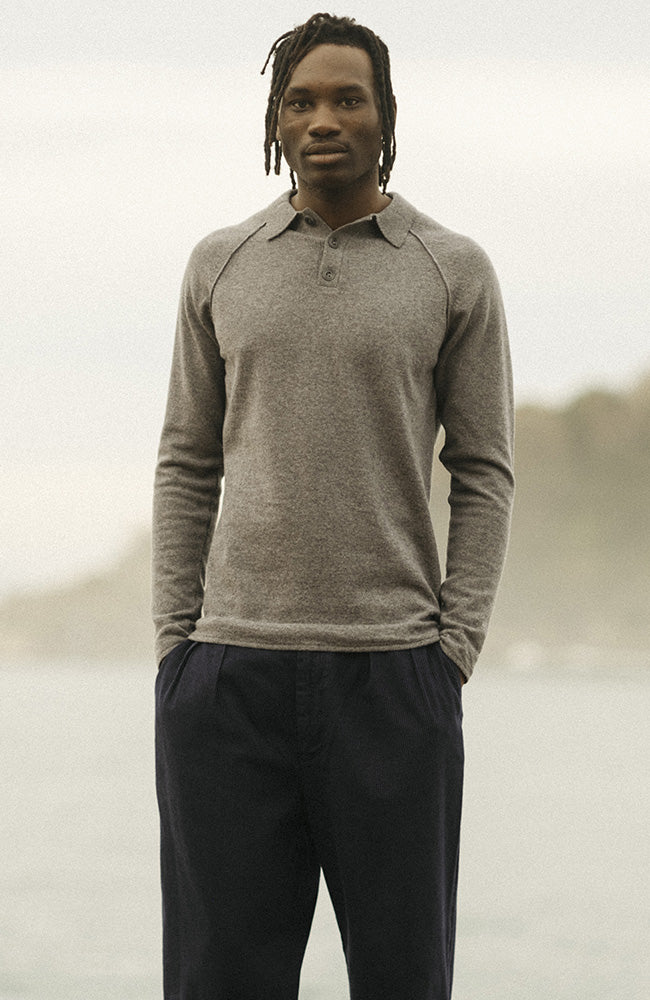 Bask in the Sun Austin sweater gray in recycled wool for men | Sophie Stone