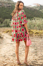 Poppyfield Sancho jurk roze groen van ECOVERO | Sophie Stone