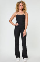 Girlfriend Collective Compressive rib flare leggings black from rPET | Sophie Stone