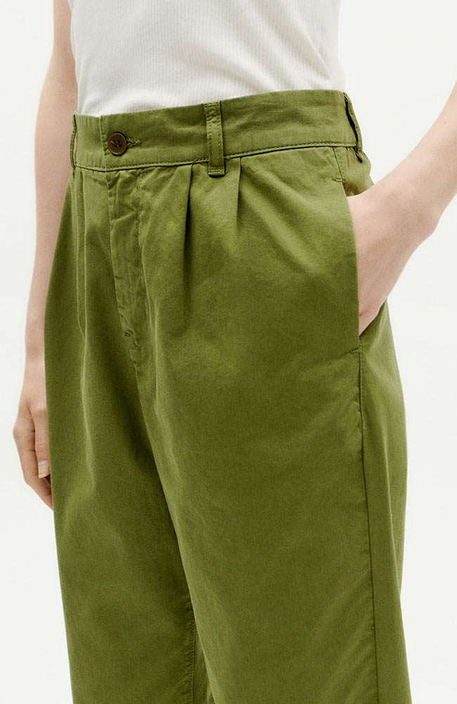 Thinking MU Rina broek groen van hemp, katoen en Lyocell | Sophie Stone