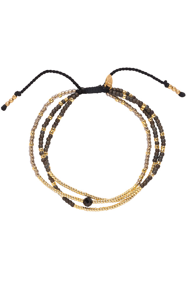 A Beautiful Story Sensation armband black onyx van brass materiaal voor dames | Sophie Stone