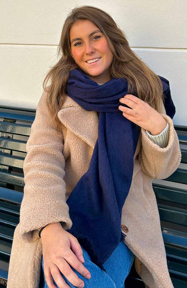 Alpaca Loca Sjaal royal blue van Alpaca wol uniseks | Sophie Stone