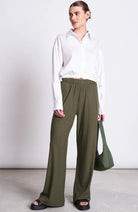 JAN 'N JUNE Smilla pants dark olive from 95% Lyocell (TENCEL™) for women | Sophie Stone 