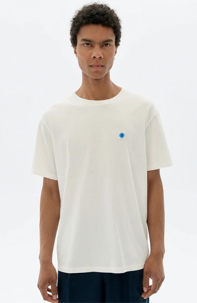 Thinking MU Sol t-shirt contrast wit van bio katoen voor heren | Sophie Stone