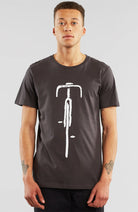 Dedicated Stockholm bike front anthrazitfarbenes T-Shirt aus Bio-Baumwolle für Männer | Sophie Stone