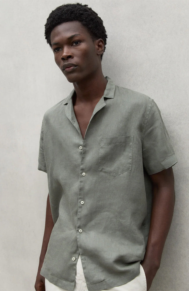 Ecoalf Sutar overhemd khaki van linnen voor heren | Sophie Stone