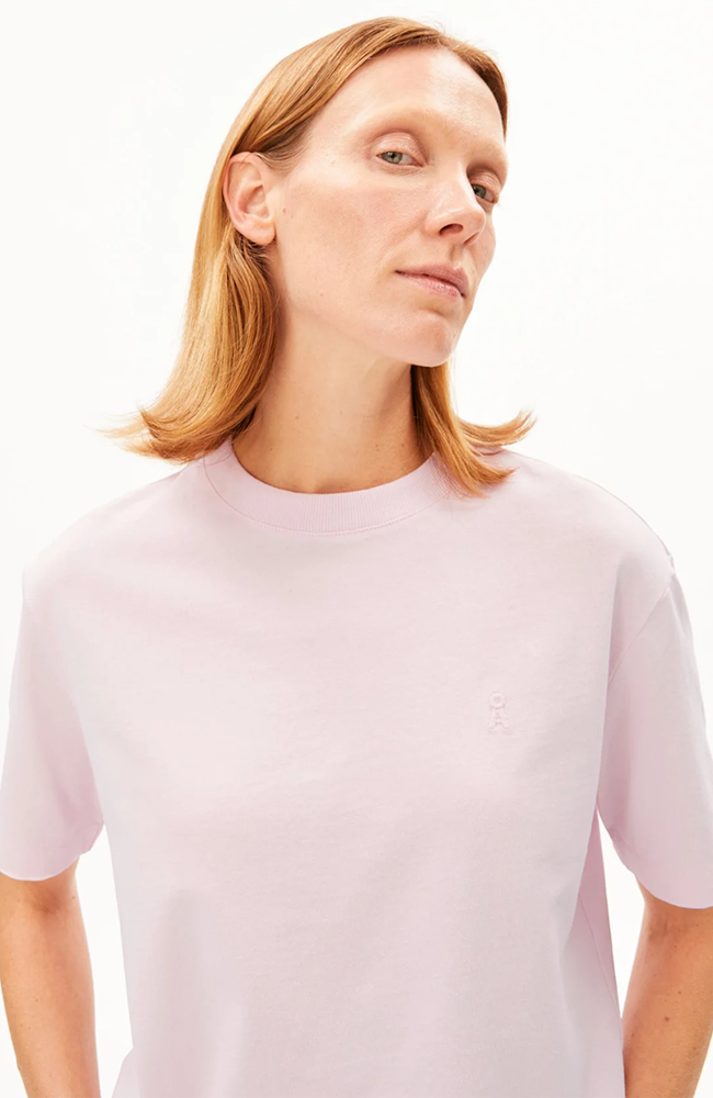 ARMEDANGELS TARJAA T-Shirt pink mist van biologisch katoen dames | Sophie Stone