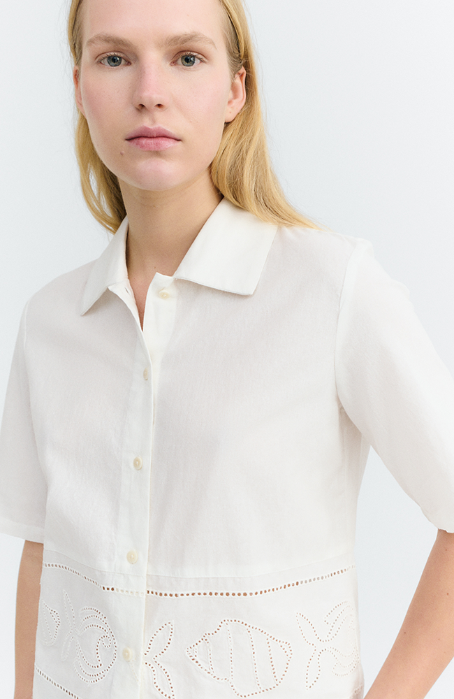 Thinking MU Vainica Ane blouse white organic cotton women | Sophie Stone