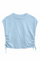 MAZINE T-Shirt mit Krawatten-Detail in Foggy Blue aus Bio-Baumwolle für Damen | Sophie Stone