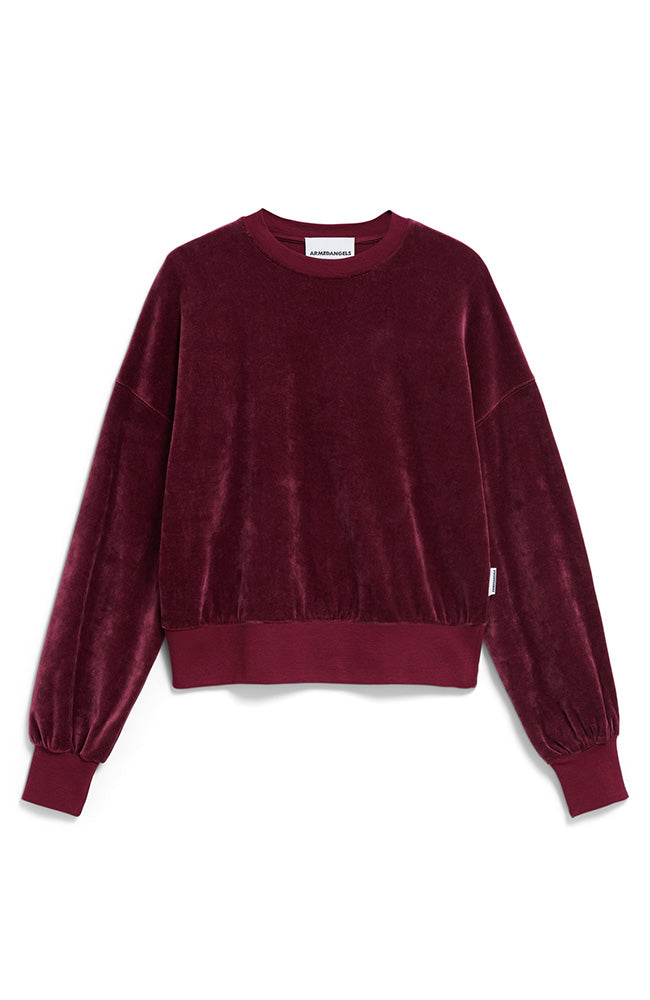 ARMEDANGELS Ledianaa sweater in modal and organic cotton cranberry for women | Sophie Stone