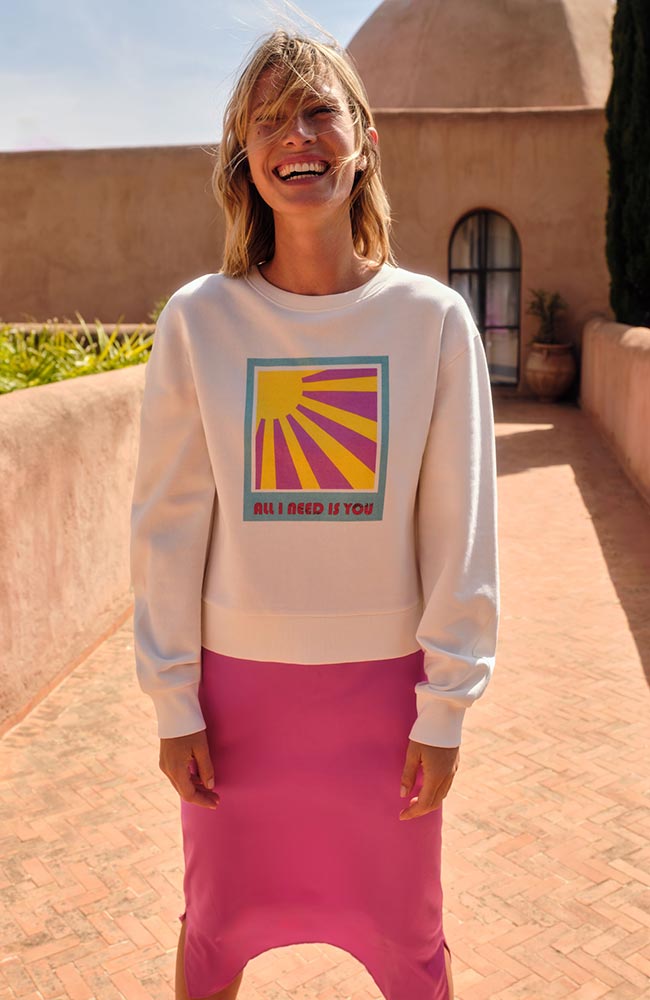 Lanius Statement sweatshirt Sun van biologisch katoen voor dames | Sophie Stone