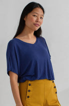 TWOTHIRDS Illetis T-shirt blueberry made from TENCEL for women | Sophie Stone