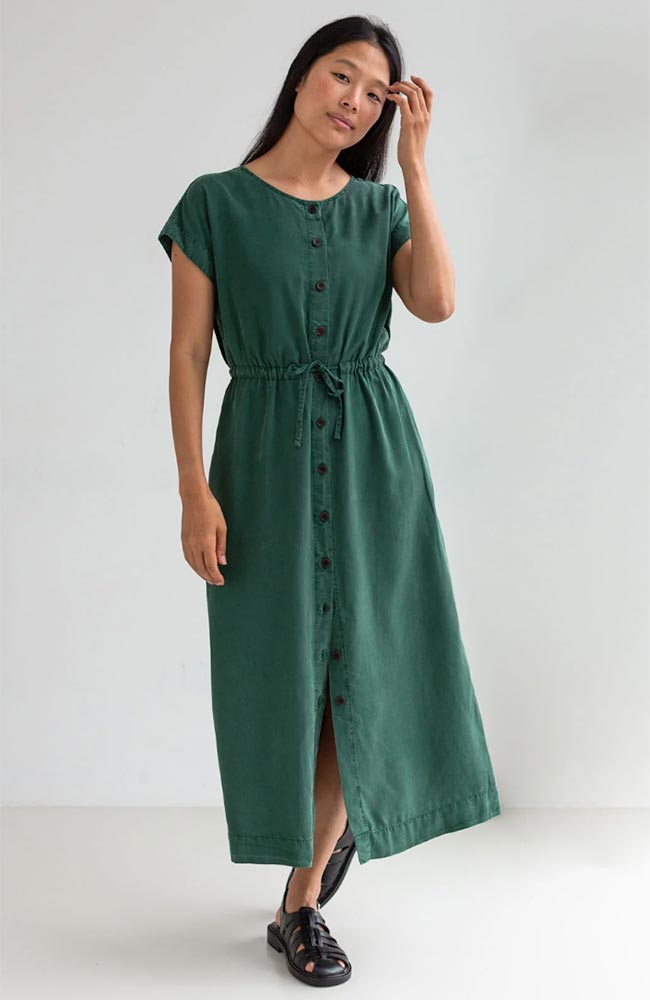 TWOTHIRDS Marasusa dress in green TENCEL lyocell for women | Sophie Stone