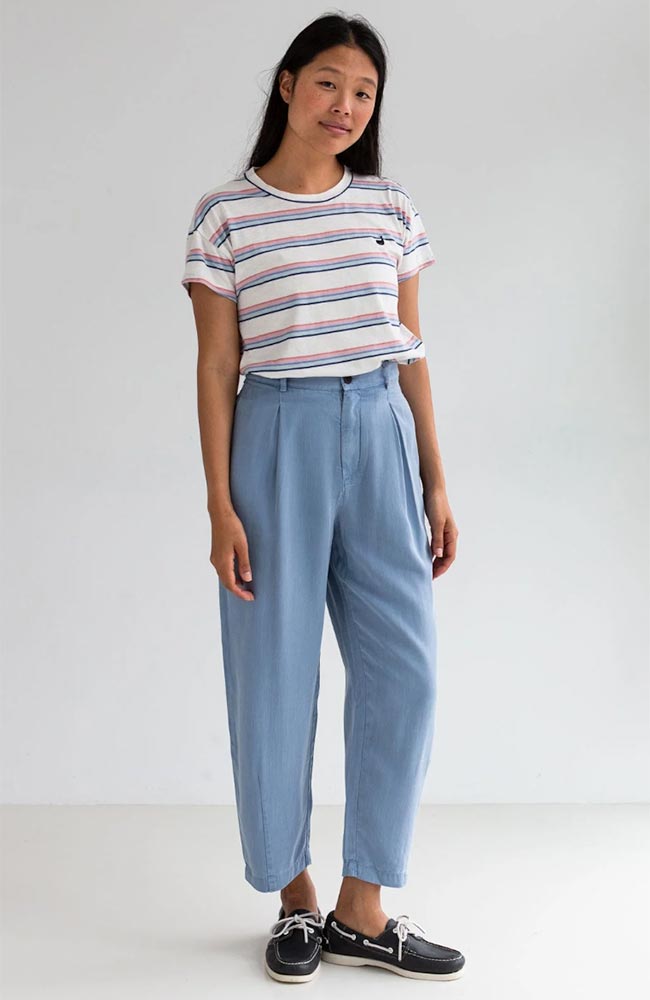 TWOTHIRDS Tarida multicolor stripes organic cotton women's T-shirt | Sophie Stone