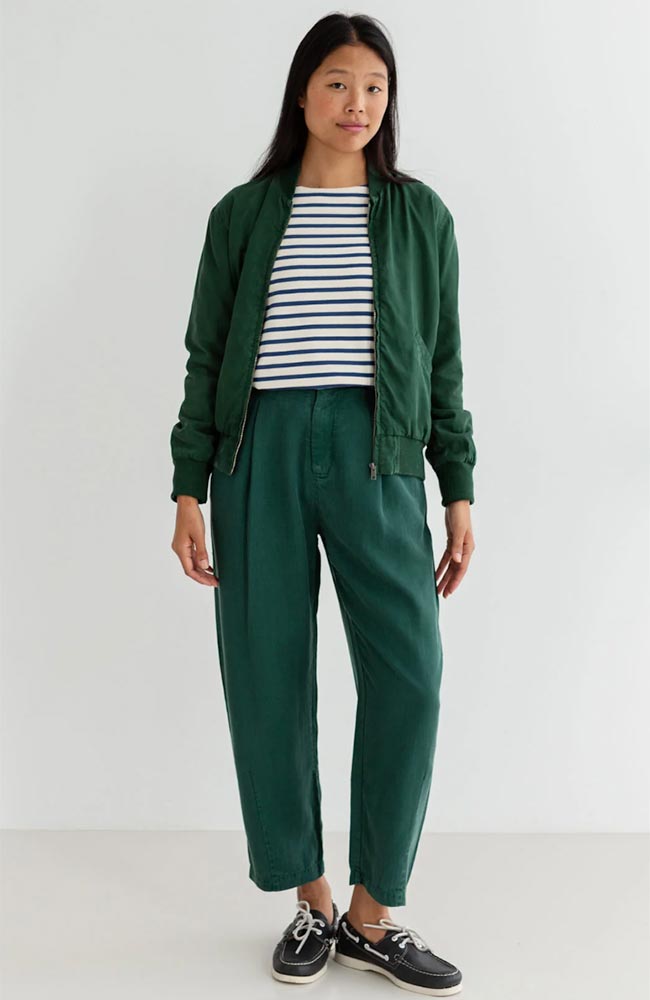 TWOTHIRDS Vulcano jacket in green, made from TENCEL® lyocell for women | Sophie Stone