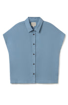 TWOTHIRDS Cannes blouse denim blue TENCEL for women | Sophie Stone