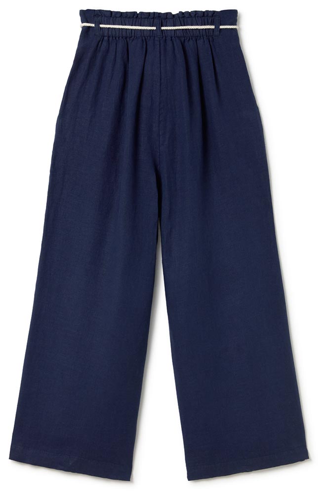 TWOTHIRDS Sanvito pants in blue organic linen for women | Sophie Stone