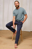 TWOTHIRDS Qalito T-shirt in old blue, made from organic cotton, for men | Sophie Stone