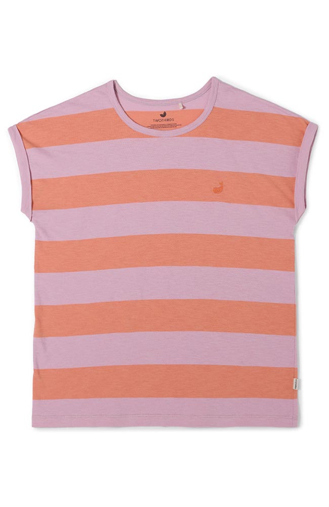 TWOTHIRDS Santandria T-shirt orange pink organic cotton for women | Sophie Stone