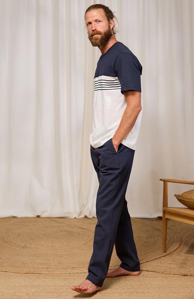 TWOTHIRDS Plavi t-shirt navy van bio katoen man | Sophie Stone