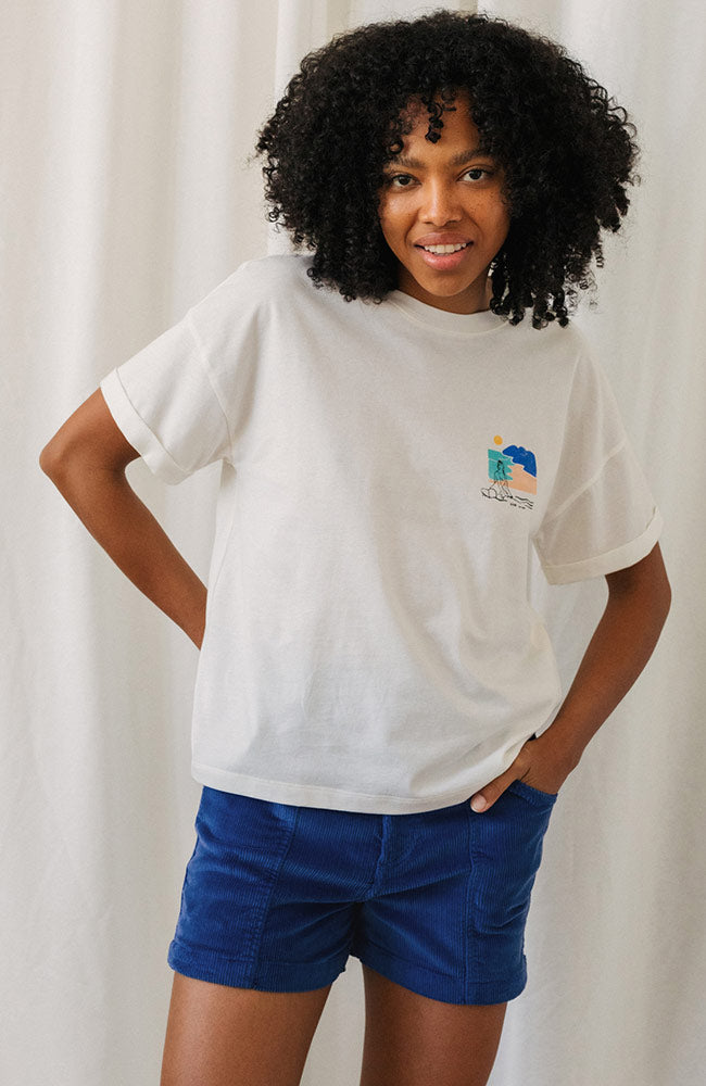 TWOTHIRDS Uwins surf t-shirt off white from organic cotton for women | Sophie Stone