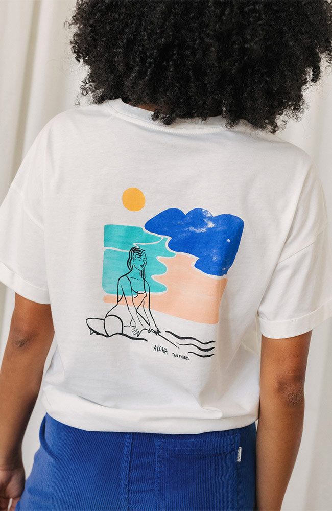 TWOTHIRDS Uwins Surf-T-Shirt aus weißer Bio-Baumwolle | Sophie Stone