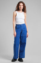 Dedicated Vara workwear pants surf blue from organic cotton | Sophie Stone