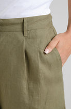 Dedicated Vickleby linen pants green made of linen for women | Sophie Stone